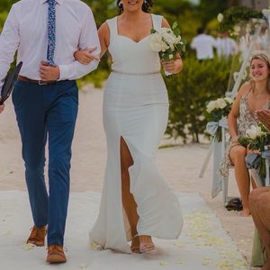 Dress the population soft white gown